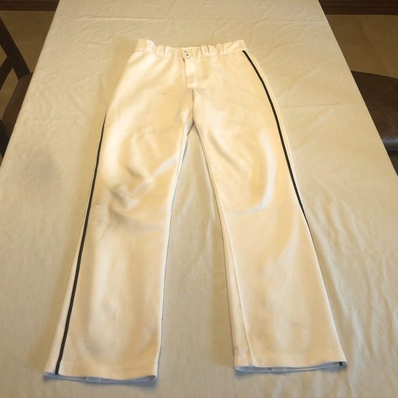 Easton White Black Piping Baseball Pants with Adjustable Length Size Medium - Picture 1 of 10